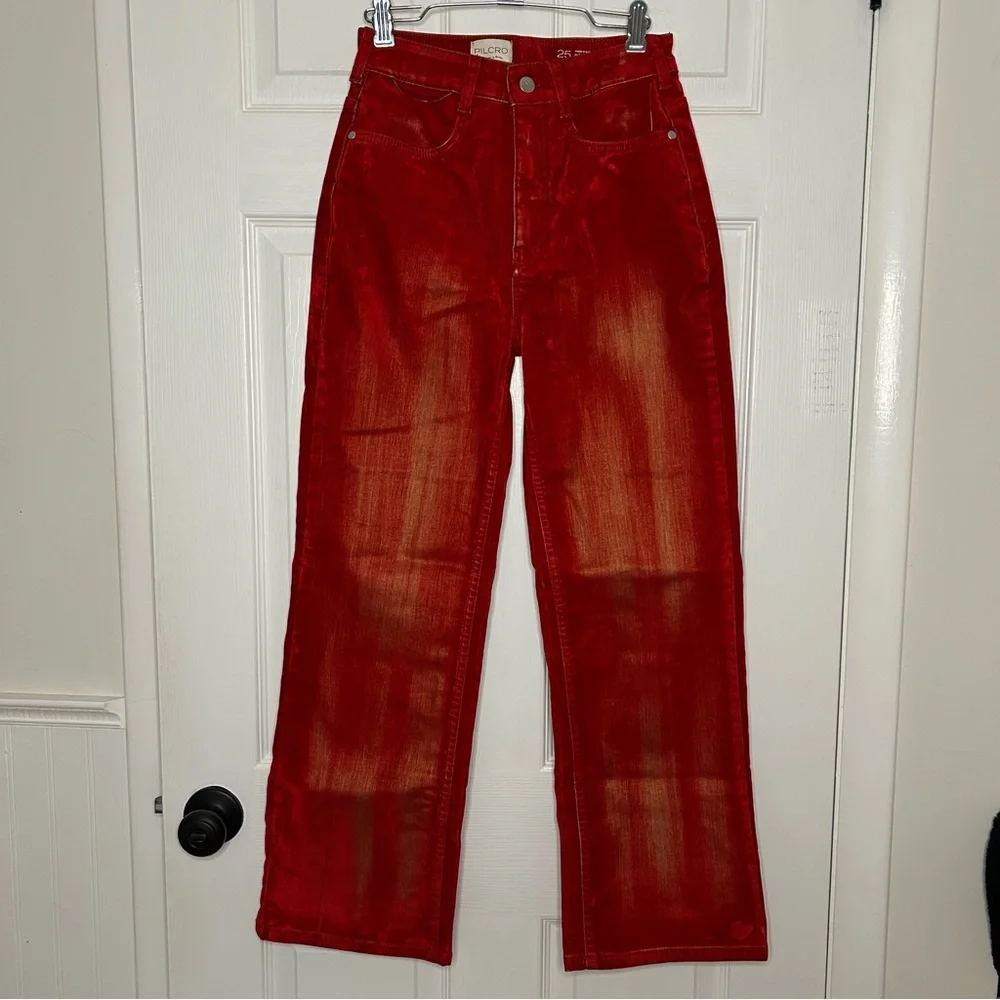 Anthropologie Pilcro The Annie Flocked High-Rise Straight-Leg Jeans - Picture 5 of 16